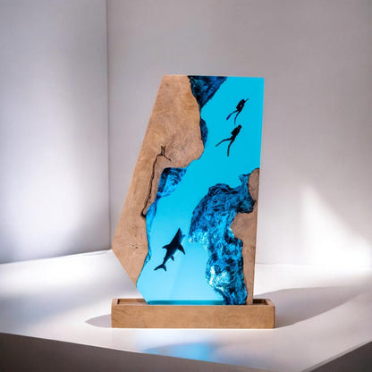 Shark Resin Epoxy Lamp, Night Light