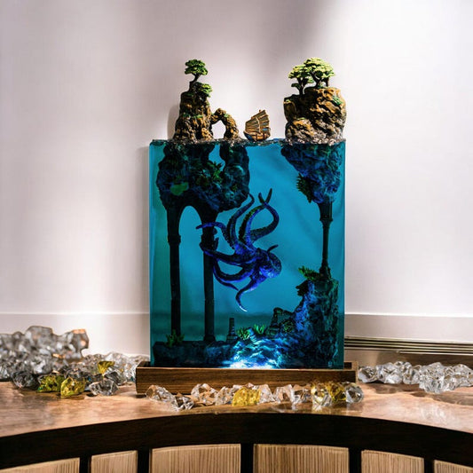 Octopus Resin Epoxy Lamp, Night Light