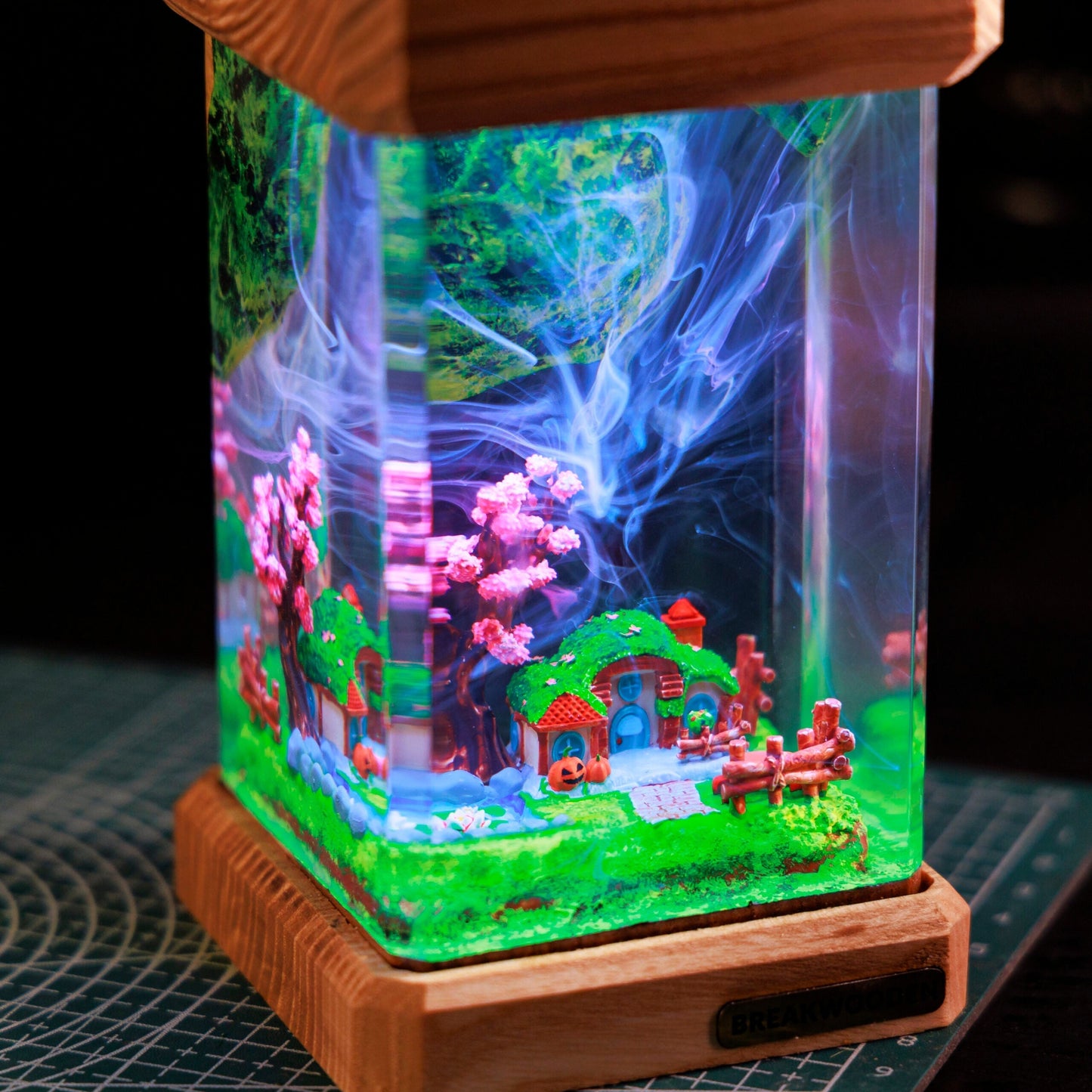 Village Landscape Resin Lamp