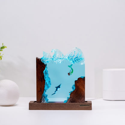 Scuba Diver Resin Lamp Wave 1