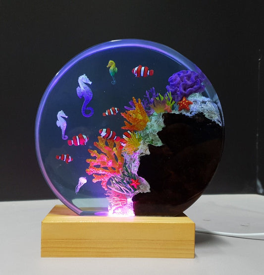 Oceanic Epoxy Resin Night Light