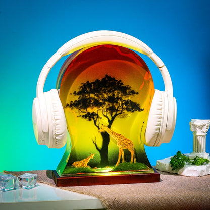 Giraffe Headphone Stand Resin Lamp