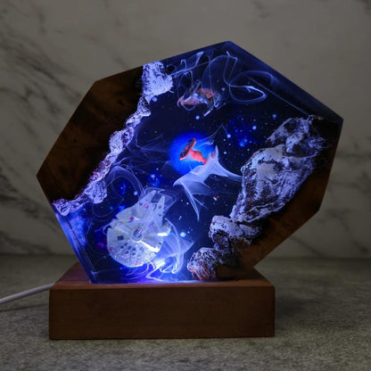 Falcon & Tie Fighter Resin Lamp