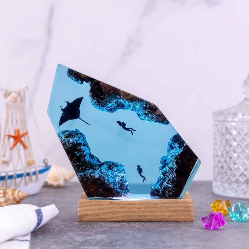 Manta Ray Mystique Lamp, Night Light