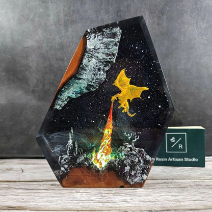 Fire Dragon Resin Lamp