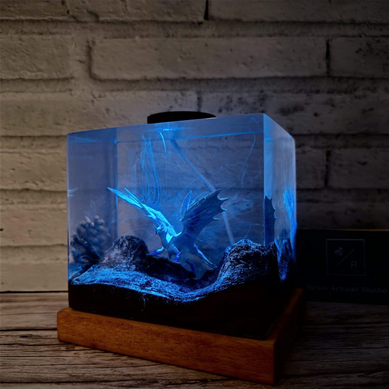 The Iceborne Wyvern Resin Lamp