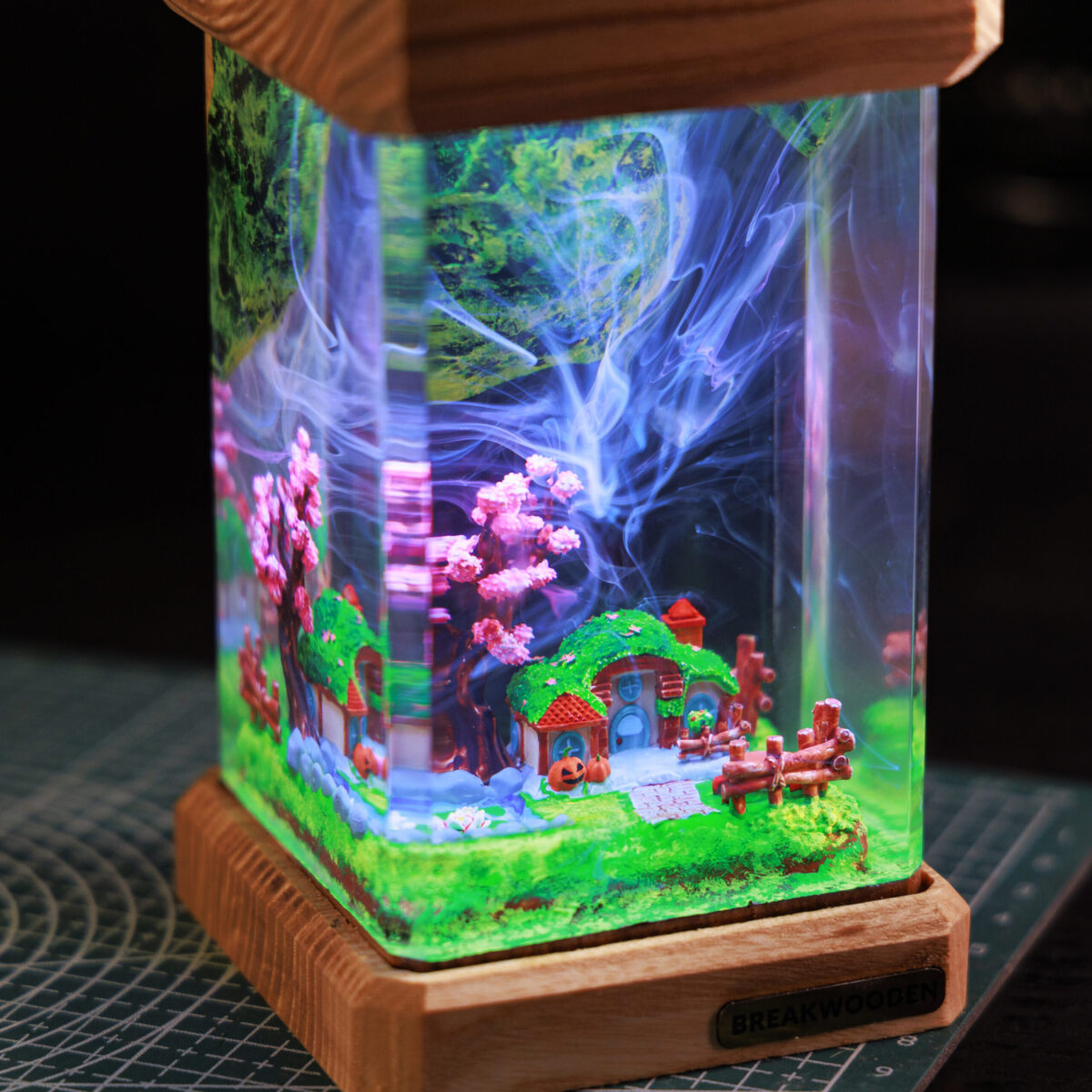 Village Landscape Resin Lamp