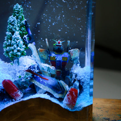 Broken Gundam in Antarctic Resin Lamp