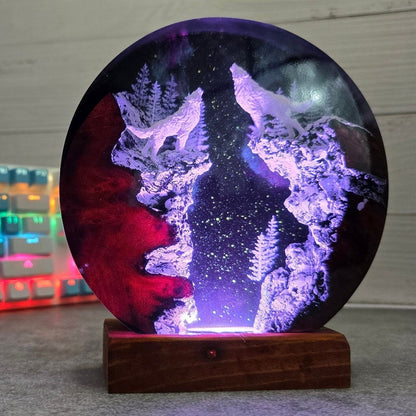 Diorama Wolf Lamp