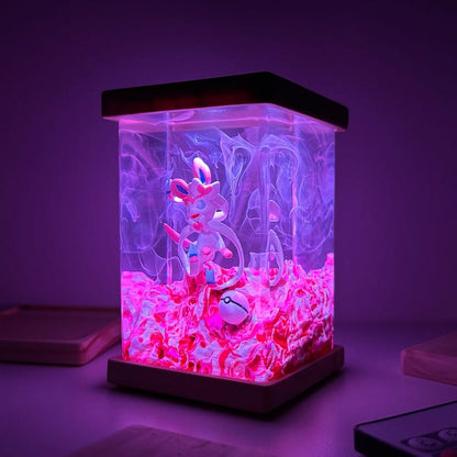 Sylveon Pokemon Resin Epoxy Lamp, Night Light