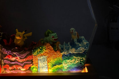 Pikachu Pokemon Resin Epoxy Lamp, Night Light