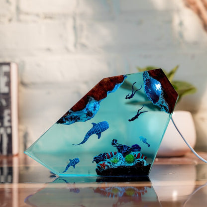 Whale shark Resin Epoxy Lamp, Night Light