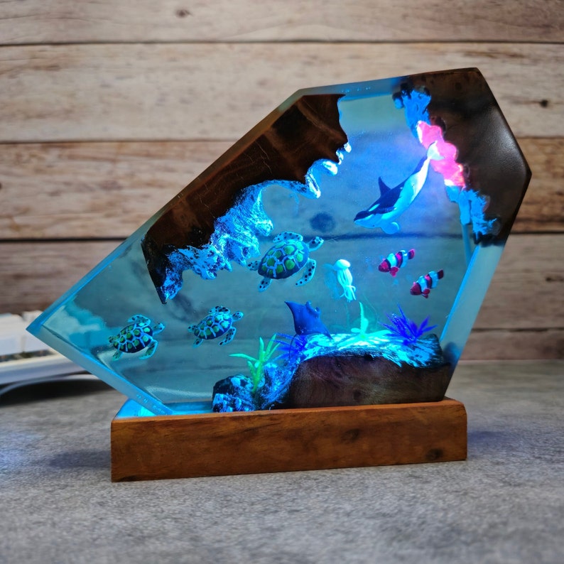 Orca Shark and Turtle Resin Night Lights