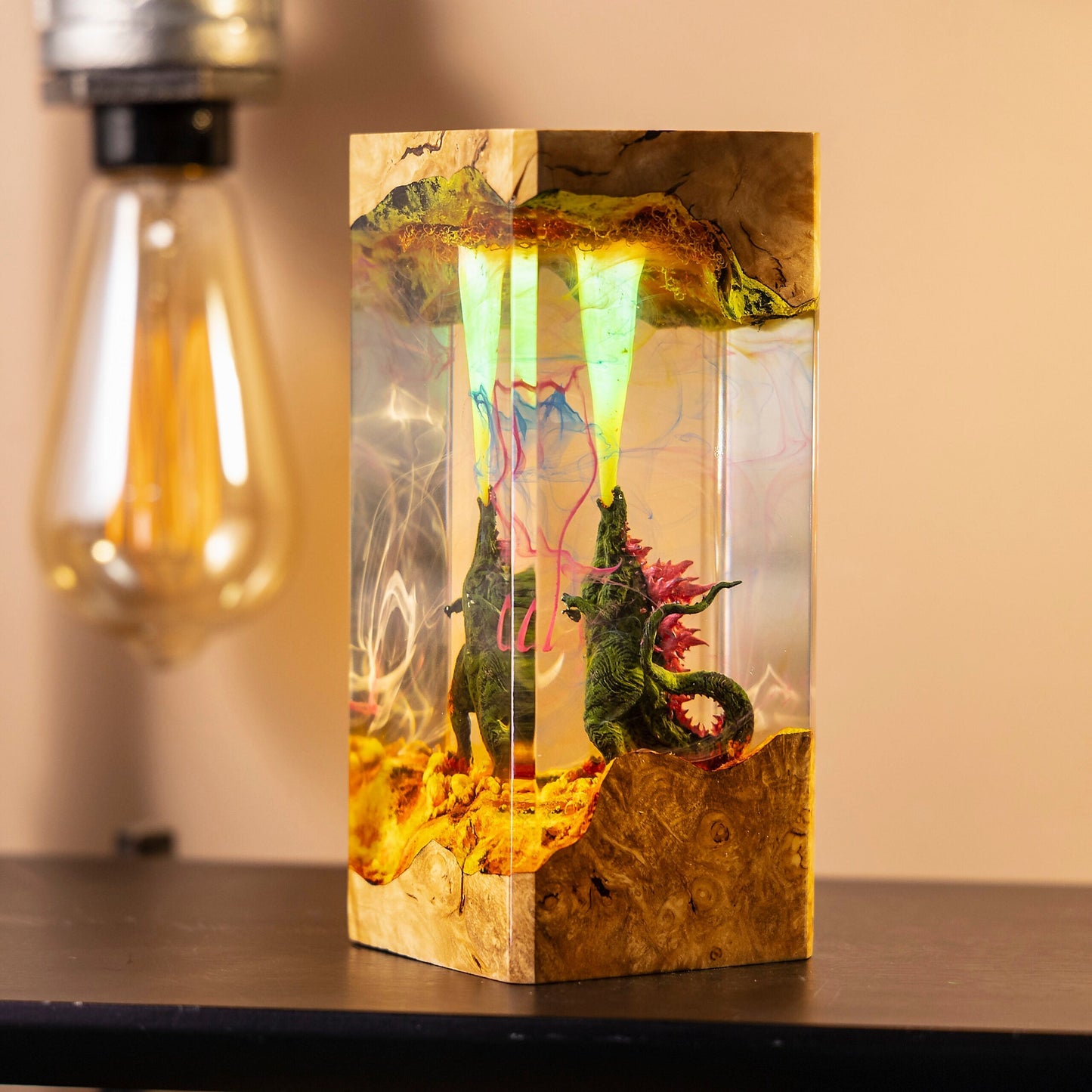 Godzilla Epoxy Resin Lamp