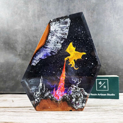 Fire Dragon Resin Lamp