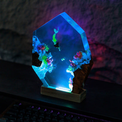 Mermaid Coral Resin Epoxy Lamp