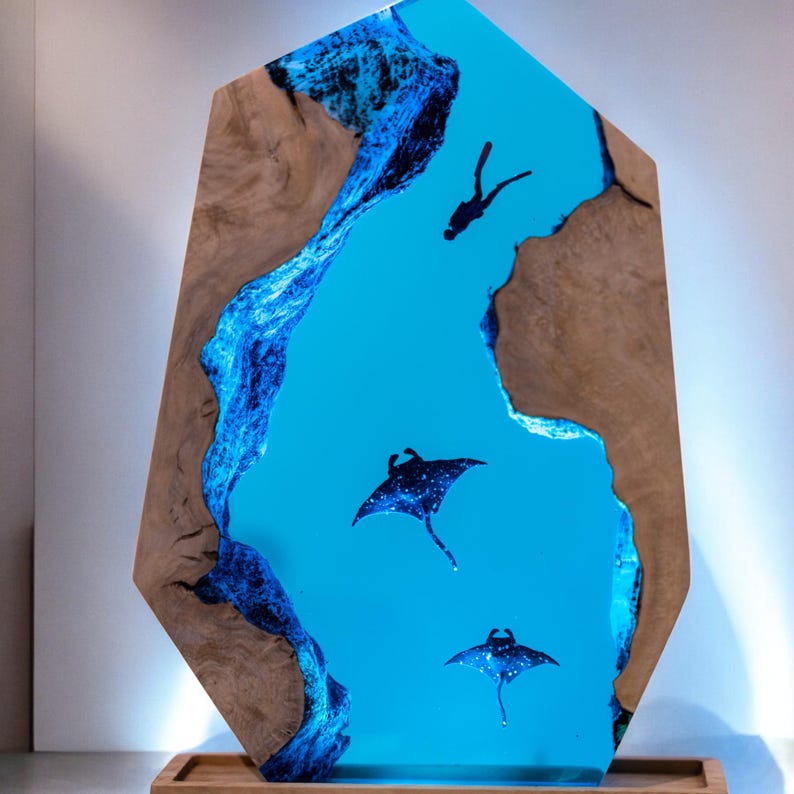 SCUBA DIVER Resin Epoxy Lamp