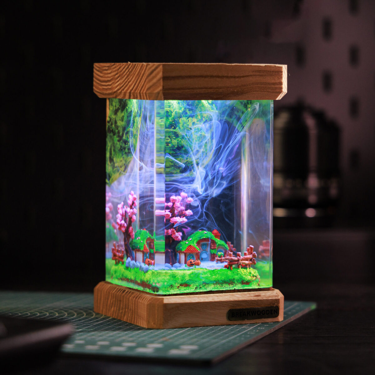 Village Landscape Resin Lamp