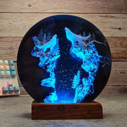 Diorama Wolf Lamp