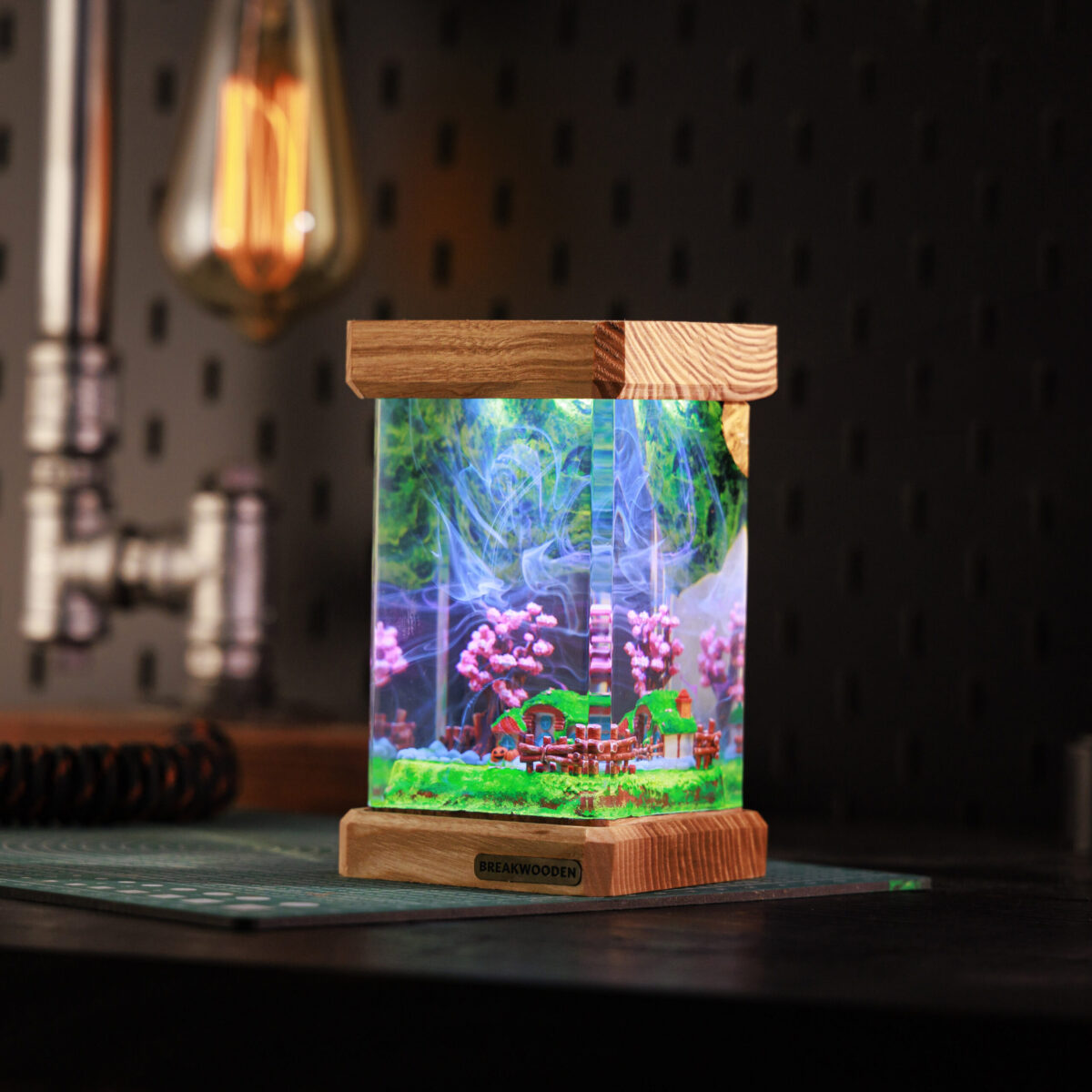 Village Landscape Resin Lamp