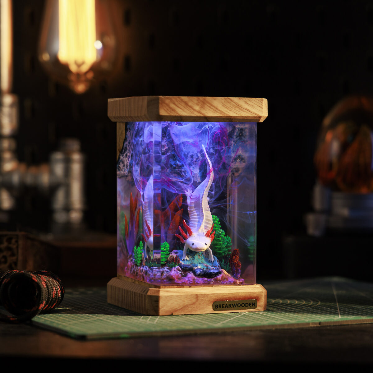 Axolotl Resin Lamp