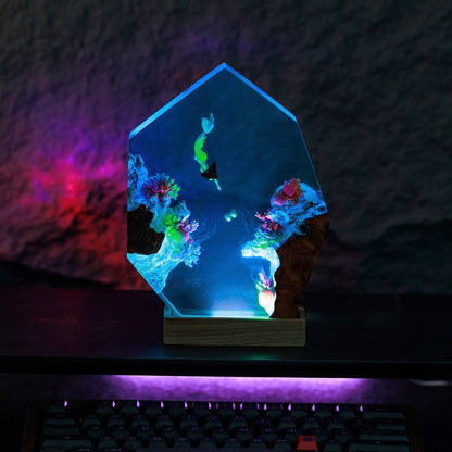 Mermaid Coral Resin Epoxy Lamp