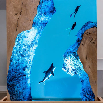 Shark Resin Epoxy Lamp, Night Light