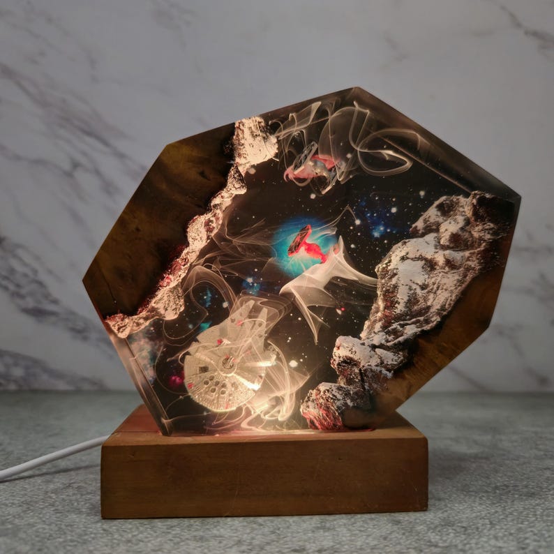 Falcon & Tie Fighter Resin Lamp