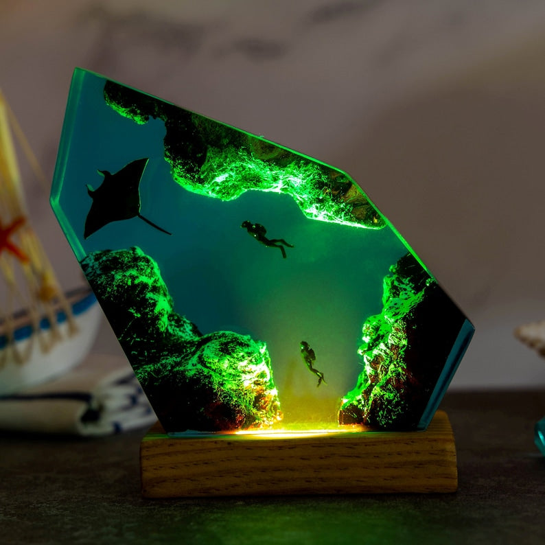 Manta Ray Mystique Lamp, Night Light