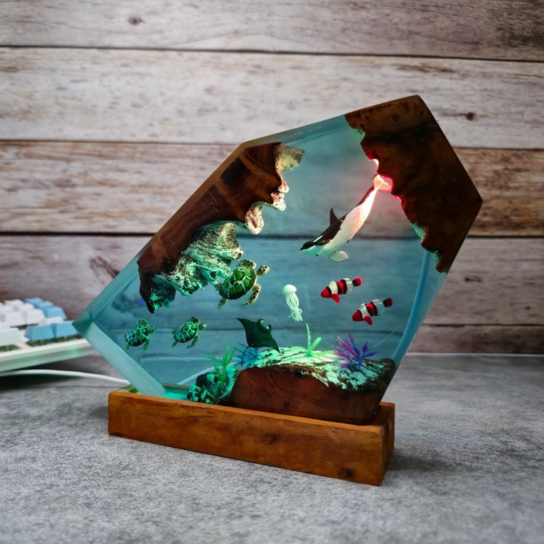 Orca Shark and Turtle Resin Night Lights