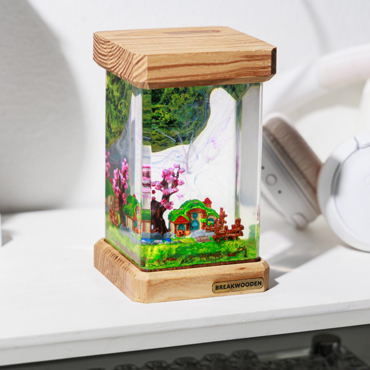 Village Landscape Resin Lamp