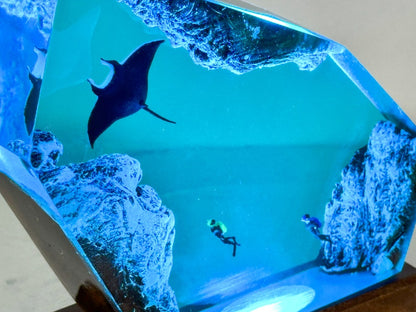 Manta Rays and Diver Night Light