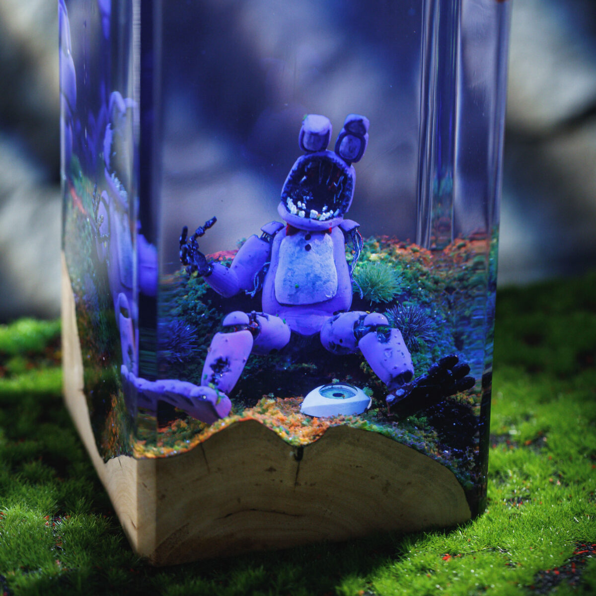 Creepy Bunny Resin Lamp