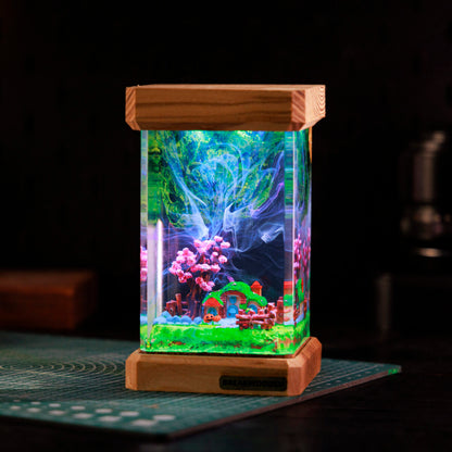 Village Landscape Resin Lamp