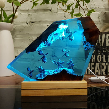 Fire Dragon and Ice Dragon Resin Night Light