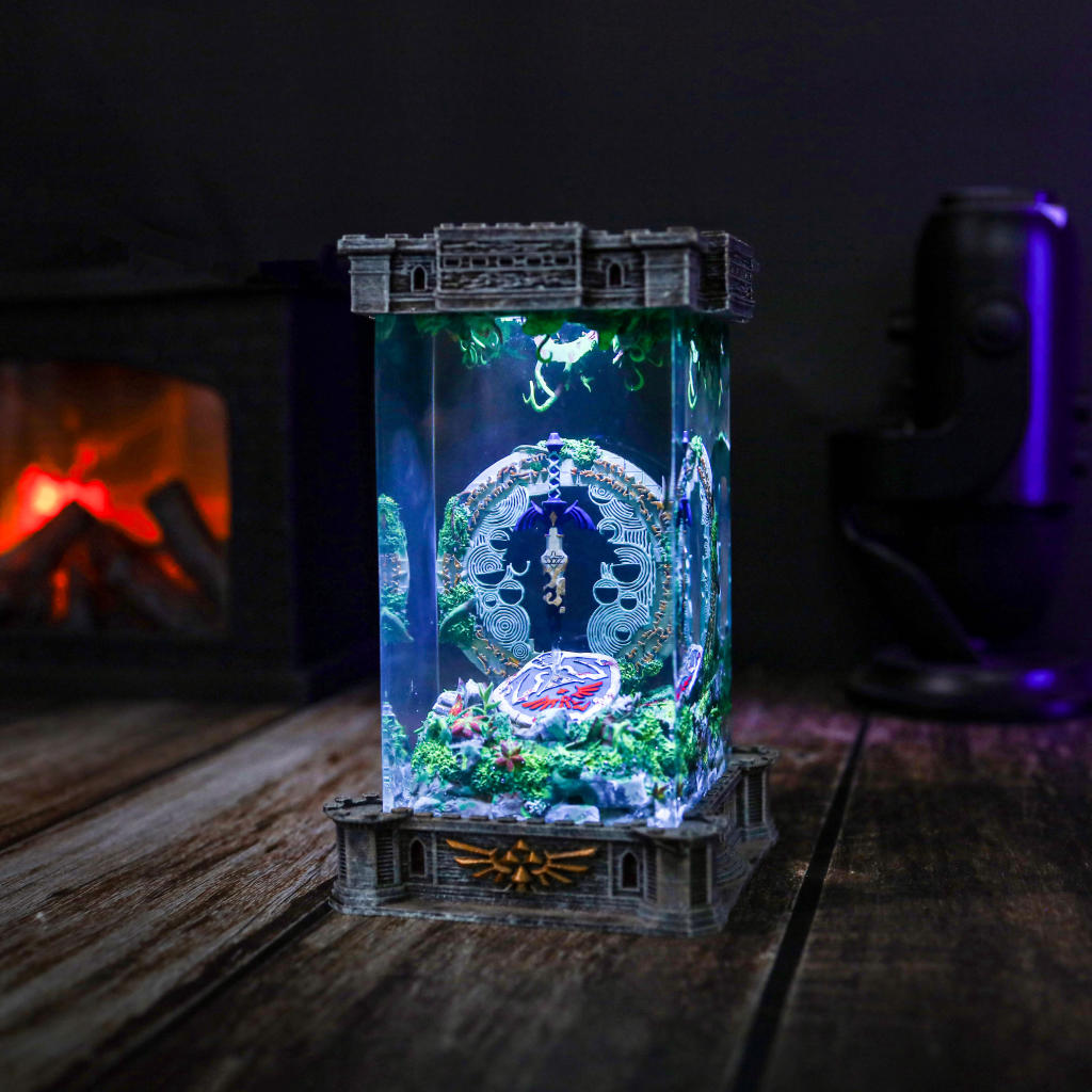 Zelda Shield And Master Sword Diorama Lamp