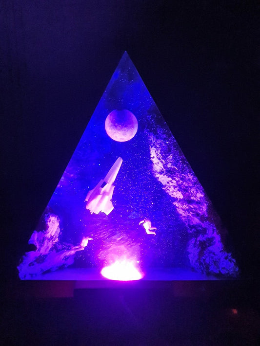 Astronauts Interstellar Epoxy Lamp Triangle