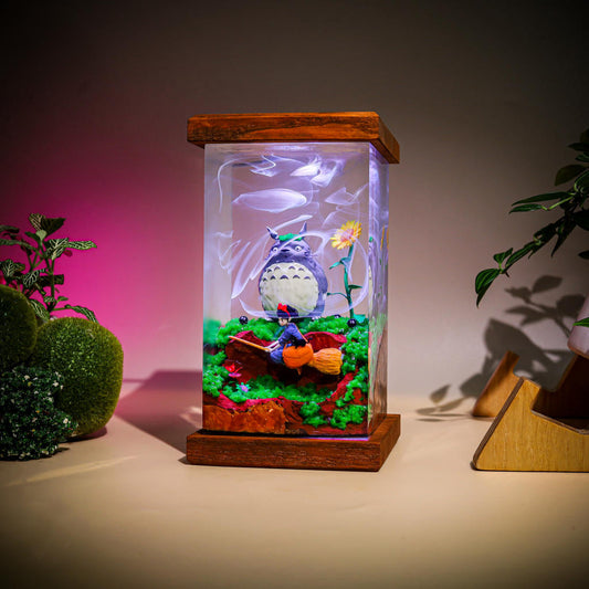 Totoro and Kiki Epoxy Night Light