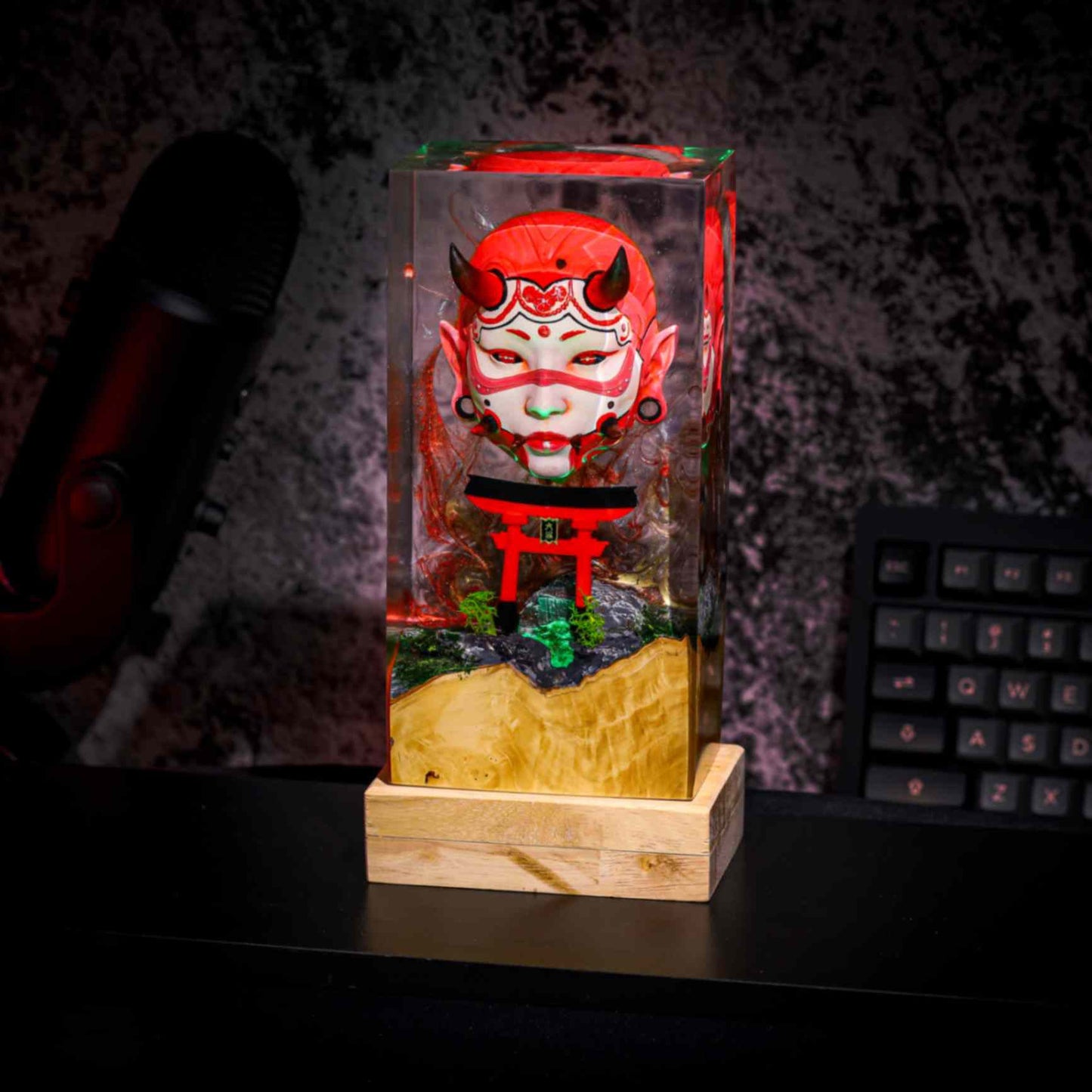 Honari Hannya - Devil Mask Epoxy Night Light