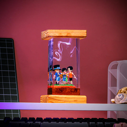 One Piece Luffy, Sabo and Ace Epoxy Lamp