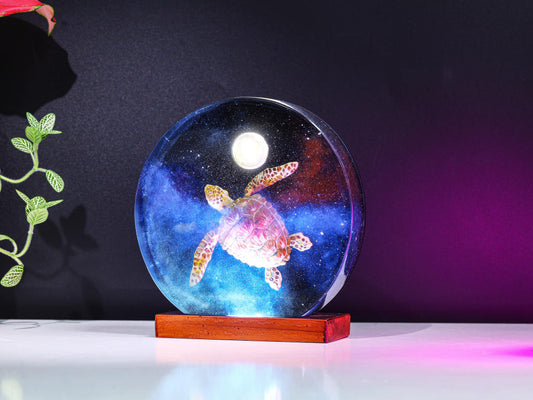 Galaxy Turtle on the Moon Night Light