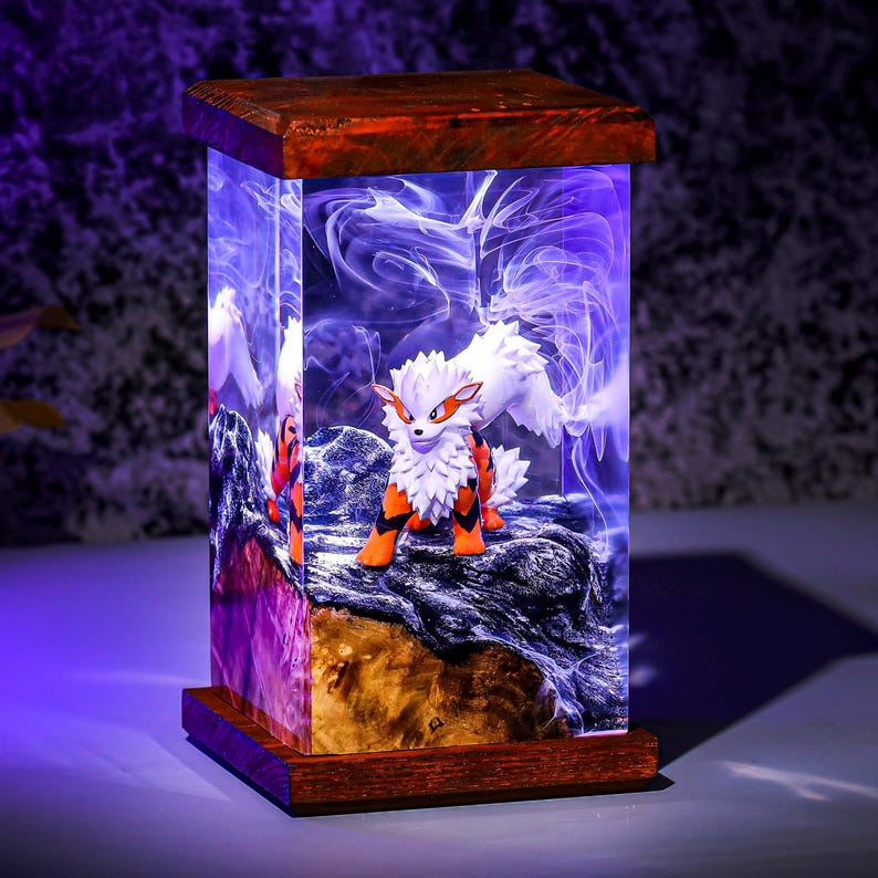 Arcanine Pokemon Epoxy Lamp