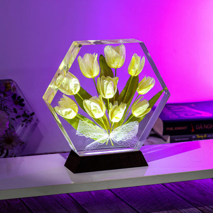 Real Tulip Flower Night Light