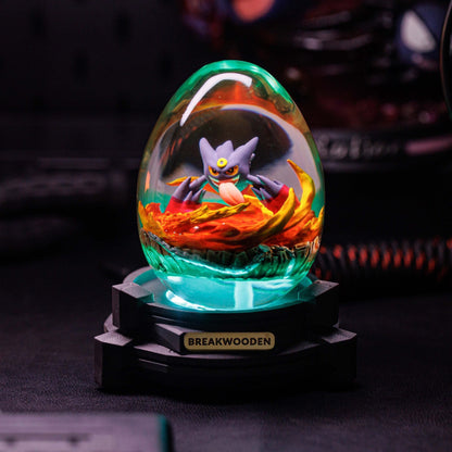 Fire Gengar Pokemon Resin Lamp Egg