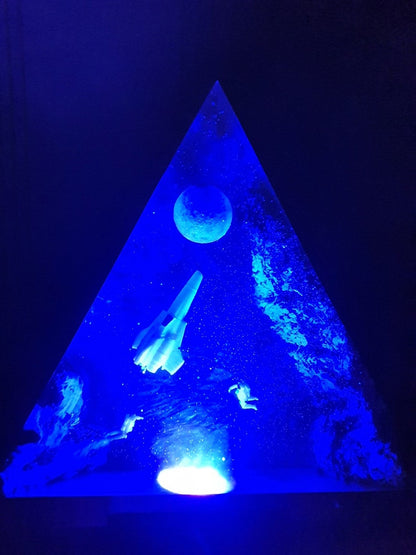 Astronauts Interstellar Epoxy Lamp Triangle