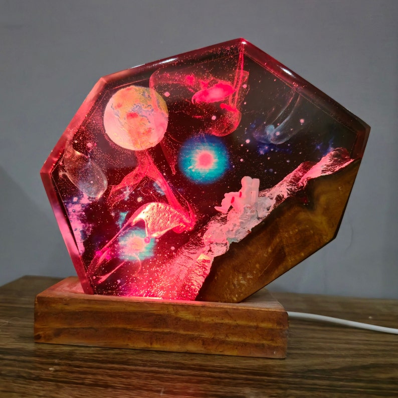 Spaceships in Interstellar Resin Lamp