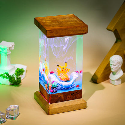 Surfing Pikachu Pokemon Epoxy Lamp