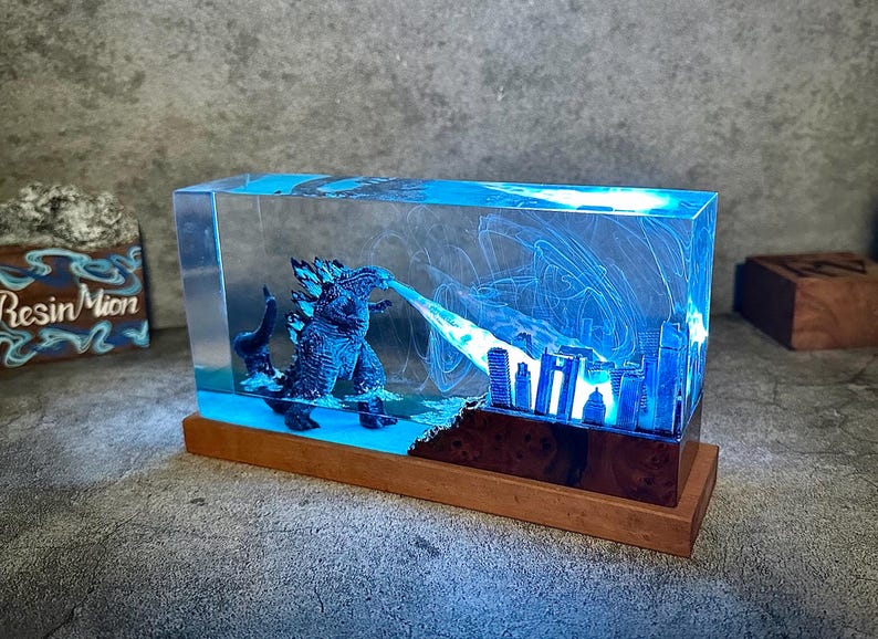 Godzilla Monster King Epoxy Lamp