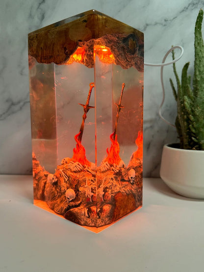 Fire Sword Resin Lamp