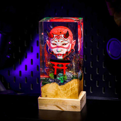 Honari Hannya - Devil Mask Epoxy Night Light